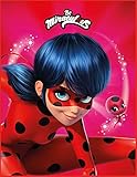 Miraculous Ladybug Kinder-Zimmer-Teppich Stars rot/pink 100 x 130 cm rutschhemmend lärmhemmend Kinderteppich Cartoon Spiel-Teppich Spielunterlage Mädchen-Teppich Marinette Lady Bug Cat N