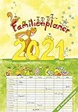 Familienplaner Cartoon 2021 - Bild-Kalender 24x34 cm - Family Planner - Wandkalender - mit Platz für Notizen - Alpha Edition: by Silke Lesk