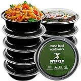 FITPREP® - Runde Meal Prep Boxen im praktischen 10er Pack, 1 Fach - perfekt für Meal Prep