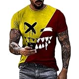 ZYYM T-Shirt Herren Stretch Street-Wear Tee Herren T-Shirt Rundhals O-Neck Mode Kurzarm Drucken Tee Shirt Regular Fit mit kurzen Ärmeln Casual Vintage Casual Kurzarm T-Shirt Gym Training Top