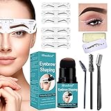 Augenbrauen Stempel, Eyebrow Stamp, One-Step Brow Stamp Shaping Kit, Augenbrauenstempel Wasserdicht Waterproof, 12 Sätze Augenbrauen-Schablonen, Brow Stamp Schablone Eye Makeup Tools (Dunkelbraun)