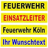 Reflexschild Rückenschild Zitronengelb leuchtgelb reflektierend mit Wunschtext individuell wie RETTUNGSDIENST FEUERWEHR NOTARZT in 15x5cm, 13x2,5cm, 30x5cm 38x8cm, 40x8cm, 42x8cm, 38x16cm (38x8cm)