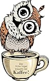 greenluup Wandsticker Wandaufkleber der frühe Vogel braucht viel Kaffee Küche Wanddeko (Kaffee Braun)