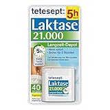 tetesept Laktase 21.000 – Laktasetabletten bei Laktoseunverträglichkeit – Nahrungsergänzungsmittel mit Sofortwirkung & 5h Langzeit-Depot – 1 Dose à 40 Stück