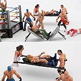 Vecksoy Wrestling Figuren, Wrestling-Spielset Enthält, 12 Miniatur-Action-Wrestling-Spieler Und Mehrere Realistische Accessoires – Tolles Geschenk Für Jungen Und M