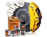 Foliatec Bremssattel Lack Set, Hitzebeständig, Komplettsatz für 4 Bremssättel, Performance Yellow, 7-teiliges S