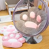 Verdickte Sitzkissen Kissen Stuhlkissen, Kissen Stuhlkissen Für Bürostühle Zu Hause Oder Im Auto, Sofa-Rückenkissen Nap-Kissen, Cat Paw Shape Lazy Sofa, Gemütliches warmes Sitzkissen 70x60 cm (Grau)