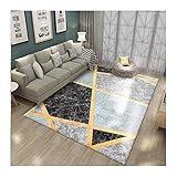 KKCF Teppich Flur LäUfer, rutschfeste, Nicht Verblassende Geometrie, Retro-Teppich for Büro-Balkon-Schlafzimmer, 0,6Cm Dünne, Schneidbare Küchenmatten Mit Niedrig