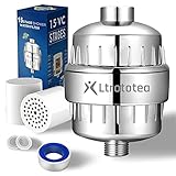 Hochleistung Duschfilter shower filter 15-Schichten, mit Extra-Ersatz Filterpatronen Kartusche, zur Entfernung Wasser Chlor Schwermetall Fluoride, Wasser W