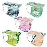 YpingLonk 50 Stück ????????????? ?? ?????? Mundschutz Kinder 3-Lagig Mund-Nasen schutz Einweg Atmungsaktiv Bandana mit schmetterlingen Motiv Bunt Staubdicht H