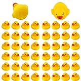 SAVITA 50 Stück Badeente Gummiente Quietscheente Badespielzeug für Kinder Float and Squeak Mini Gelbe Ente Badewannenspielzeug für Dusch Geburtstags Partyartik