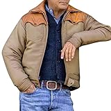 Scrolor Men's European And American Coat Jackets Winter Casual Letters Stitching Long-sleeved Thick Cotton Jackets Jacket (Brown, XXXXL)