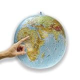 ORBIT GLOBES & MAPS - Wasserball aufblasbar, großer Globus für Kinder, deutsch, Durchmesser 40cm, physikalisches Kartenbild, für Garten, S