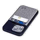 Dockem-Brieftaschen-Etui für das iPhone 13 Pro mit Flüssigsilikonhülle, integrierter Metallplatte für magnetische Befestigung und Zwei Kreditkartenfächern (Luxe M2T, 6,1 Zoll Pro, Schwarz und Grau)