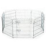 PawHut Freilaufgehege Welpenauslauf Welpenzaun Laufstall Welpengitter für Tiere 8-teilig B63 x H60