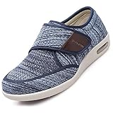 Diabetiker Schuhe Für Geschwollene Füße, Senioren Schuhe Mit Klettverschluss Herren Damen Diabetiker Hausschuhe, Spezialschuh Gesundheitsschuhe, Präventivschuhe,Dark Blue,41