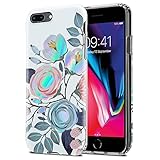 Cadorabo Hülle kompatibel mit Apple iPhone 8 Plus / 7 Plus / 7S Plus - Hülle in PFINGSTROSEN - Handyhülle aus TPU Silikon mit floralem Muster - Silikonhülle Schutzhülle Ultra Slim Back Cover C