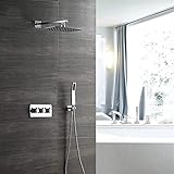 MFLASMF Verdeckte Dusche heiß und kalt Zweifunktionen 200 * 300 Duscharmatur Top-Spray-Duschset Feste Duschköp