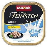 animonda Vom Feinsten Milkies Adult Katzenfutter, Nassfutter für Erwachsene Katzen, mit Huhn in Milchsauce, 100 g