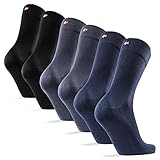 DANISH ENDURANCE Weiche Socken für Herren & Damen, Business & Freizeit, Schwarz, 6 Paare (Mehrfarbig (2x Schwarz, 2x Marineblau, 2x Grau), EU 43-47)