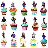 48 StückTortendekoration mit Superhelden-Motiven,Essbare Cupcake Topper / Kuchendekorationen,Party Kuchen Dekoration Zubehö