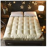 LSR 10 cm dicke Isomatte, Rollmatratze, Gästematratze, faltbar, tragbar, Campingmatratzen, Erwachsene, dicke Matte, Liege Bett (Farbe: Beige, Größe: 135 x 200 cm)