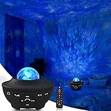 Somerick LED Sternenlicht Projektor,Sternenhimmel Projektor mit Bluetooth Musikspieler,Rotierende Wasserwellen Nachtlichter mit Ferngesteuerte &Timer für Kinder, Schlafzimmer,Part ,Dek