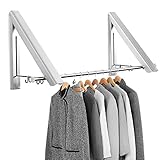 Mture Klappbar Wand-Kleiderständer, Kleiderhaken Garderobenhaken Kleiderlüfter Wandgarderobe Geeignet für Wohnzimmer, Bad, Schlafzimmer, Büro, Silber 40 x 33 x 30CM (2 pcs)