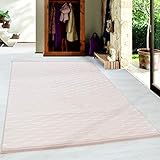 Kurzflor Teppich Wohnzimmerteppich Antirutsch Waschbar Wellen Linien Design Sand, Grösse:120x160
