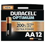 Duracell NEU Optimum AA Mignon Alkaline-Batterien, 1.5V LR6 MX1500, 12er-Pack