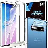 LK 5 Stück Schutzfolie Kompatibel mit Samsung Galaxy S10, 2 Stück S10 Folie und 3 Stück Galaxy S10 Kamera Panzerglas, Blasenfreie Weich TPU Displayschutzfolie Fingerabdruck-ID unterstü