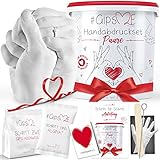 GipsME 3D Handabdruck Set für Paare - Alginat Gipsabdruckset - Partner und Pärchen Geschenke für Frauen und Erwachsene als Hochzeitstag, Jahrestag-Geschenk für Sie und I