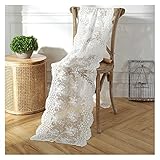 AGLZWY Tischläufer Aus Spitze Tisch- Und Stuhlgürtel Aus Weißer Spitze, 40x140cm Fit Haus Dekoration Ländlich Böhmische Hochzeit, Bauernhaus Festival (Color : White, Size : 40x180cm)