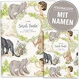 U-Heft Hüllen Set Awesome World Untersuchungsheft Hülle & Impfpasshülle schöne Geschenkidee personalisierbar mit Namen und Geburtsdatum (U-Heft Set personalisiert, Mighty Mogli)