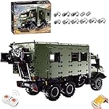 VSEG Technik Wohnwagen 6x6 Off-Road Truck, RAEL LE-J907, 6689 Teile Ferngesteuert Auto mit 9 Motor, Campingaufbau, Technic Riesigen Truck Modell Bausatz Kompatibel mit Lego Technik