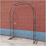 LSDRALOBBEB Rosenbogen Torbogen Garten Rankgitter Torbogen Metallbogen Kletterpflanzen Rosen Reben Stützgestell Pergola Vierkantrohr Gartentorbogen Mit Sockel 914(Size:150 * 240cm)