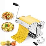 Nudelmaschine, Tooluck Nudelmaschine Manuell Pasta Maschine Mit 2 In 1 Teigschneider Und 7 Einstellbare Dicke Einstellung FüR Hausgemachte Pasta, Spaghetti, Fettuccini, Beste KüChe Geschenk-S