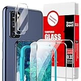 SmartDevil tempered glass protective film for Samsung Galaxy S20 FE 5G / 4G, 2 film glass and 2 camera lens protection with simple mounting frame, screen protector for Samsung Galaxy S20 FE