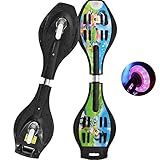 Hignful Ultrasport Waveboard, Cooles Skateboard Für Kinder Ab 10 Jahren, Longboard Mit Leuchtenden Rädern, Angeraute Trittfläche Für Rutschfesten Halt, Belastbar Razor Caster Board Air Pro Ripstik