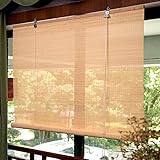 JH1 Jalousie Japanischer Bambus-Blackout-Sonnenschutz mit Haken, 50/85 / 110/135 / 140cm Breite Fensterrollo-Jalousien Holzlichtfilterung Anliebbar für Das Türfenster (Size : 50x180cm)