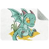 laire Daniel Süßer Blauer Drache Rechteckiger Küchenteppich Rechteckiger Waschbarer Teppich Teppich Rechteckiger Kinderteppich 60x40