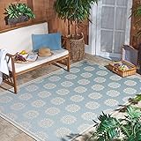 Safavieh Cassis Mehrzweck-Indoor-/Outdoor-Teppich, gewebter Polypropylen-Teppich in Aqua / Creme, 90 x 150