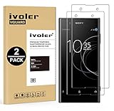 ivoler [2 Stücke] Panzerglas Schutzfolie für Sony Xperia XA1 Plus [9H Härte] [Anti- Kratzer] [Bläschenfrei] [2.5D Runde Kante]