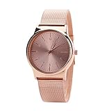 Uhrenarmband Damen Uhren Armbanduhr Leder Armband Analoge Uhren Quarz Armbanduhr Watch Leder-Armband Elegant und exquisit Uhr Rmbanduhr Uhr Leder-Armband Uhren Leder Armbanduhren LMMVP (Roségold)