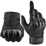 FREETOO Motorradhandschuhe Herren Sport Handschuhe Vollfinger Taktische Handschuhe mit gepolstertem Rückenseite geeignet für Motorrad F