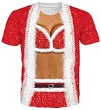 Goodstoworld 3D Ugly Xmas Tshirt Herren Damen Lustiges Weihnachten Print Sommer Bunte Kurzarm Tshirt Tee T-Shirts M