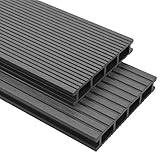 vidaXL WPC Terrassendielen 20m² 4m 25mm Grau Komplettbausatz Komplettset D