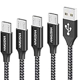 Micro USB Kabel,[4 Pack,0.5M 1M 2M 3M] Nylon Micro USB Ladekabel Schnellladekabel High Speed Handy USB Micro Kabel Datenkabel für Samsung Galaxy S7/ S6/ J7/ Note 5,Huawei, Wiko,Nexus,Nokia,Kindle,