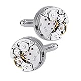 DECARETA Manschettenknöpfe Handgemachtes Cufflinks Herren Manschetten Knöpfe Zahnräder Uhrwerk Mechanisches Herrenhemd Dekoration Geschenk der M