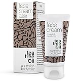 Teebaumöl Gesichtscreme 50 ml | Männer & Frauen mit unreiner, fettiger, trockener Haut & Mischhaut | Creme für Pickel & zu Akne neigender Haut | Feuchtigkeitsspendend | 100% Veg